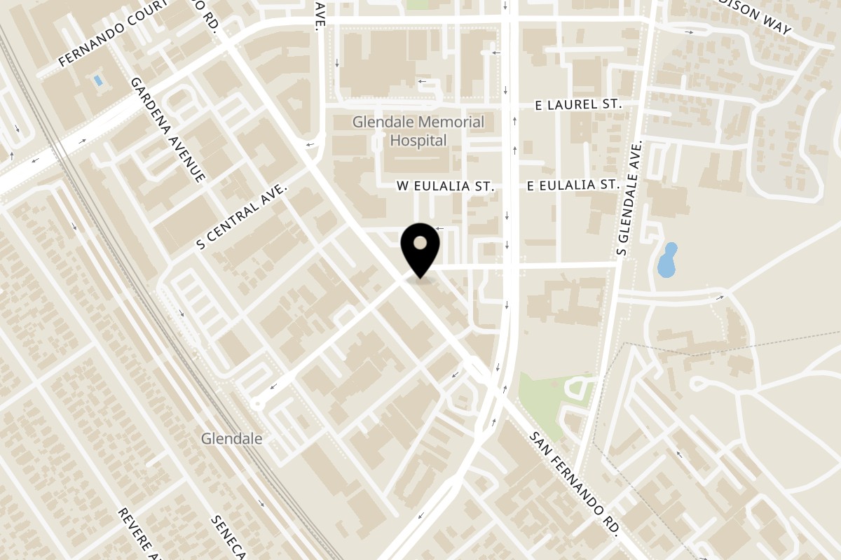 Map showing the location of The Great White Hut Glendale - San Fernando Rd on 3740 San Fernando Rd #2919 in Glendale